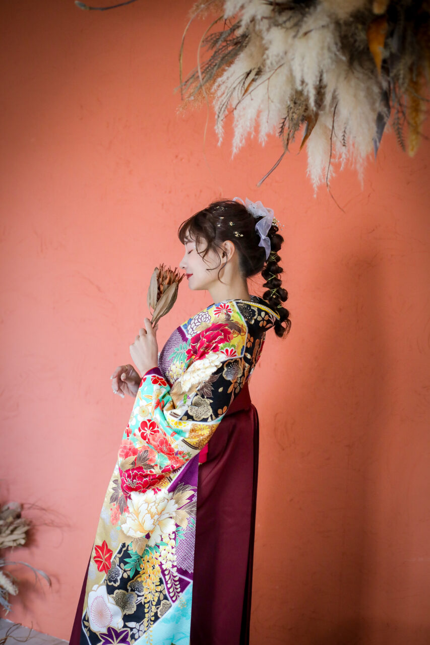 岡山市錦町の女性専用サロンelmeさんと振り袖撮影をしました