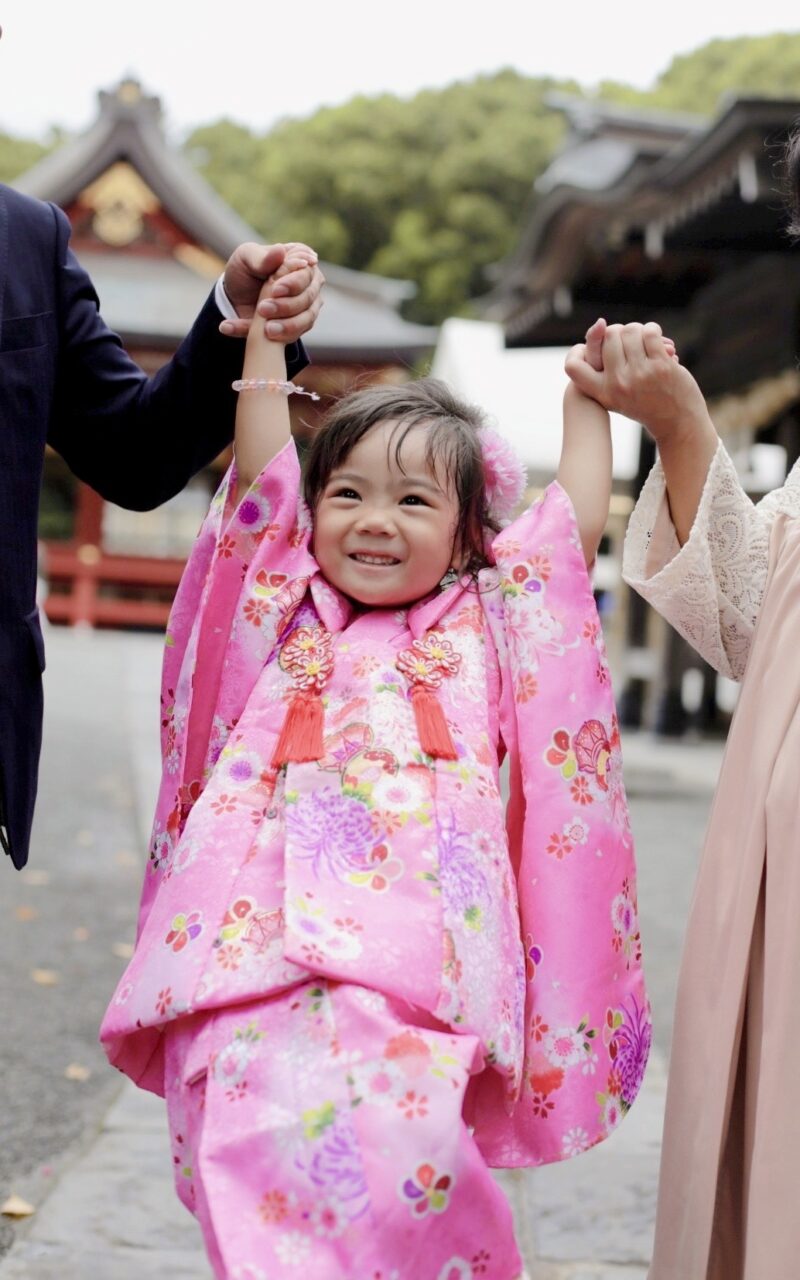 神奈川県鎌倉市の鶴岡八幡宮にて７５３撮影